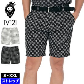 V12 ゴルフ 2024 メンズ ショートパンツ MONOGRAM SHORTS V122410-HP08 ヴィ・トゥエルヴ 【新品】24SS モノグラム ゴルフウェア ストレッチ シンプル GOLF MAR2