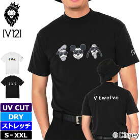 V12 ゴルフ 2025 メンズ モックネック 半袖シャツ FACE MOCK V122515-MK02 ヴィ・トゥエルヴ 春夏秋【新品】25SS ゴルフウェア トップス ディズニー V12GOLF