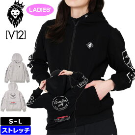 V12 ゴルフ 2025 レディース ジップアップ パーカー ストレッチ SB PARKA V122520-SW02 フーディー ヴィ・トゥエルヴ 【新品】25FW 長袖 スウェット レディス ゴルフウェア V12GOLF