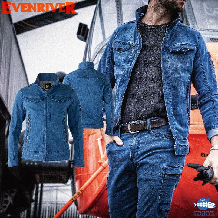 楽天市場 イーブンリバー Evenriver Erx407 S Llエクストリームストレッチデニム ブルゾン ジャケット 作業服 作業着 仕事着 ストレッチ デニム素材 メンズ レディース 激安 S Ll 正規品 32s サニーズ