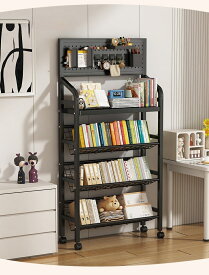 収納棚 ブックシェルフ デスクサイド本棚 キャスター付き スリム ファイルワゴン 本立て 大容量 教科書 漫画 雑誌収納 学校/オフィス用