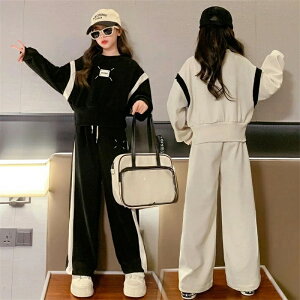 子供服 セットアップ 女の子 秋服 ジャージ 2点セット 上下セット 長袖 スウェットパーカー+長ズボン キッズ ダンス衣装 ヒップホップ トレーナー スポーツウェア 春秋冬 演出服 運動 韓国風