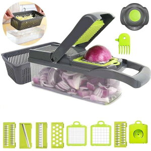 スライサー セット 野菜カッタ 1台9役 みじん切り 卵白セパレーター カッター 果物 調理器セット スライス 安全ホルダー付き 滑り止め 千切り薄切り水切り皿