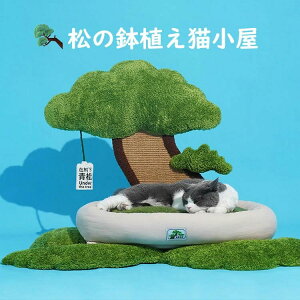 松の盆栽猫小屋 猫 爪とぎポール オシャレ フワフワ つめとぎ ネコ 爪とぎポール 爪研ぎ 猫用品 ペット用品 プレゼント ギフト おもちゃ ストレス解消 リラックス おすすめ 可愛い 新作 オシ