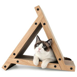 猫用トライアングル型キャットハウス 猫用爪とぎ キャットタワー ダンボールハウス 猫箱 猫ベッド 猫爪とぎボックス おもちゃ 組み立て式 高密度段ボール 収納簡単 ストレス解消 ペットハ