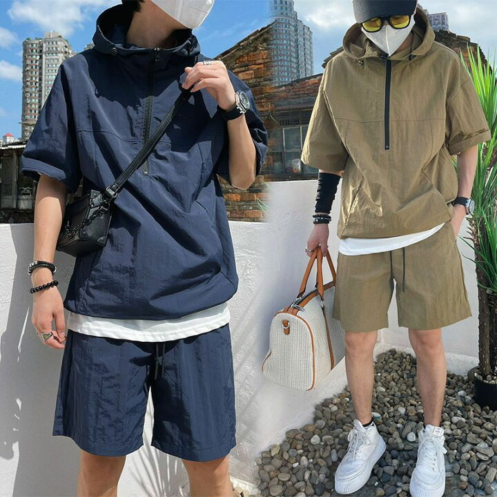 楽天市場】メンズ tシャツ 短パン 上下セット セットアップ 夏服 