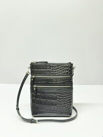 イタリアンレザー　3ファスナーショルダー　クロコ 型押し ショルダー　牛革　誕生日　プレゼント