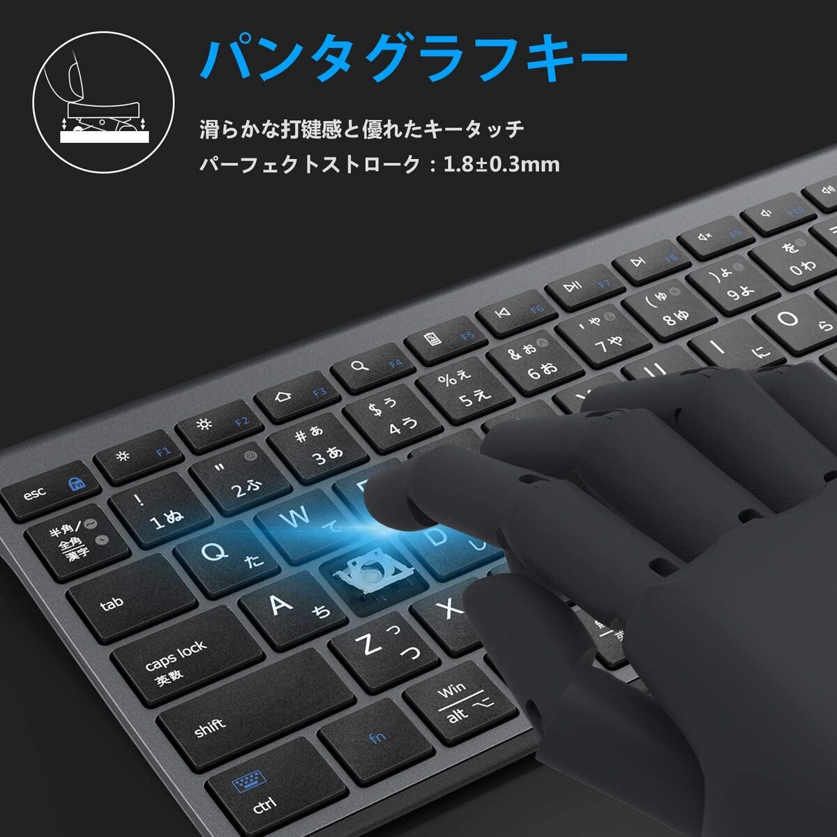 楽天市場】【iClever公式】 Bluetoothキーボード IC-BK22グレー