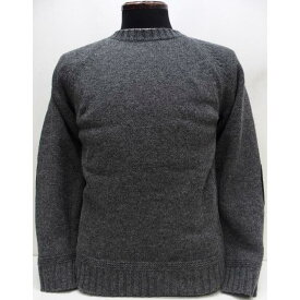 【2023秋冬 新作】Soglia(ソリア)[LANDNOAH SWEATER/British Wool-Gray] soglia ソリア エルボーパッチ クルーネック ニットセーター 日本製