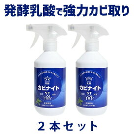 【2本セット】カビ取り剤 カビ除去 強力 450ml 乳酸カビナイトST スプレー ミントの香り 日本製 塩素不使用 弱酸性 低刺激 人に優しい 防カビ カビ取りスプレー 浴室 お風呂掃除 キッチン 畳 フローリング 家庭用 木製品 乳酸の力