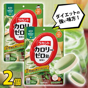 【カロリーゼロ&糖類ゼロ】2袋セット サラヤ ラカントカロリーゼロ飴 抹茶ミルク味 60g / ダイエットキャンディ 飴 おやつ お菓子 個包装 持ち運び 糖質オフ 糖質制限 砂糖不使用