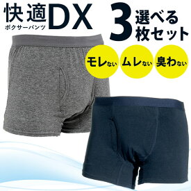 ＼スーパーSALE限定!!最大2000円オフクーポン配布中／【即納！】3枚セット 尿漏れパンツ 失禁パンツ 男性用 メンズ ボクサーパンツ 前開き 尿漏れ ちょい漏れ 吸水パンツ ネイビー グレー M L LL 消臭 吸水 ギフト プレゼント 父の日 敬老の日
