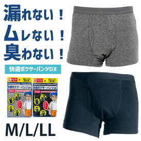 【即納！】軽失禁パンツ 尿漏れパンツ 男性用 ボクサーパンツ 軽失禁 失禁パンツ トランクス ちょい漏れ 前開き メンズ 長時間の移動 旅行 お出かけ 介護 ネイビー グレー M/L/LL