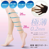 【極薄0.2mmでこっそり美脚ケア】ふくらはぎ サポーター 着圧 薄手 春 夏用 着圧ソックス 日本製 足のむ…
