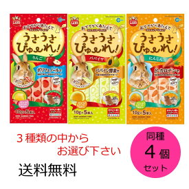 【クーポン利用で最大7％OFF】マルカン うさうさぴゅーれ 同種4個セット りんご、パパイヤ、にんじんの3種からお選び下さい。 10g×5本入×4袋 ミニマルランド うさぎ モルモット ハムスター モモンガ チンチラ デグー 小動物