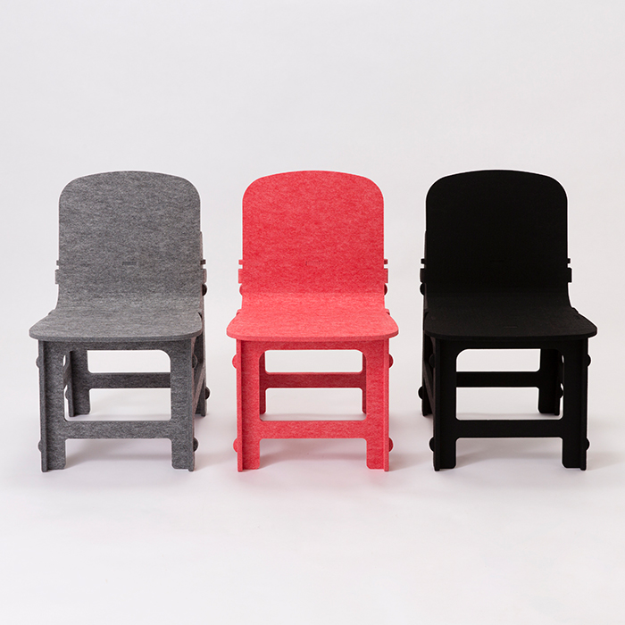 feelt 工具無しで組み立て可能なキッズチェア RK - Chair 高品質新品 子供が自分で組み立てるイス送料無料 フェルト生地 組立簡単 子供部屋 数量は多 かわいい レッド キッズチェア チェア 椅子 ブラック kidsグレー