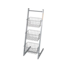 【5％OFF!24日20時～25日まで】DULTON SLANTING WIRE RACK(S) 3段 ｜ ワゴン キッチン ランドリー ワイヤー バスケット H20-0282S/HGY カゴ 収納 ストッカー 調味料 斜め収納 見せる収納 シンプル スチール ダルトン 幅26cm 高さ74cm グレー