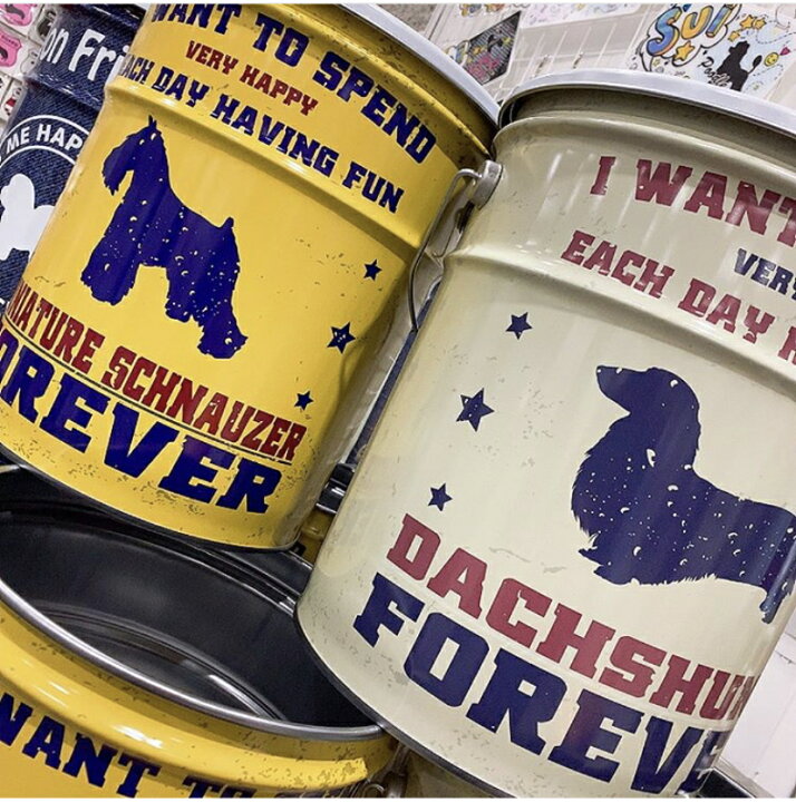 楽天市場 Threebオリジナル 犬種 シルエット ペール缶 カジュアルなデザインでインテリアにも 一斗缶 収納 小物入れ バケツ ゴミ箱 おもちゃ箱 スツール クッション付き 椅子 ペット用品の店threeb スリービー