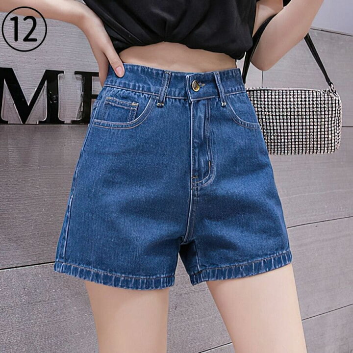 楽天市場 ハイウエストデニム ショート パンツ レディース 夏 パンツ 高校生 中学生 10代 代 ファッション Threefashion