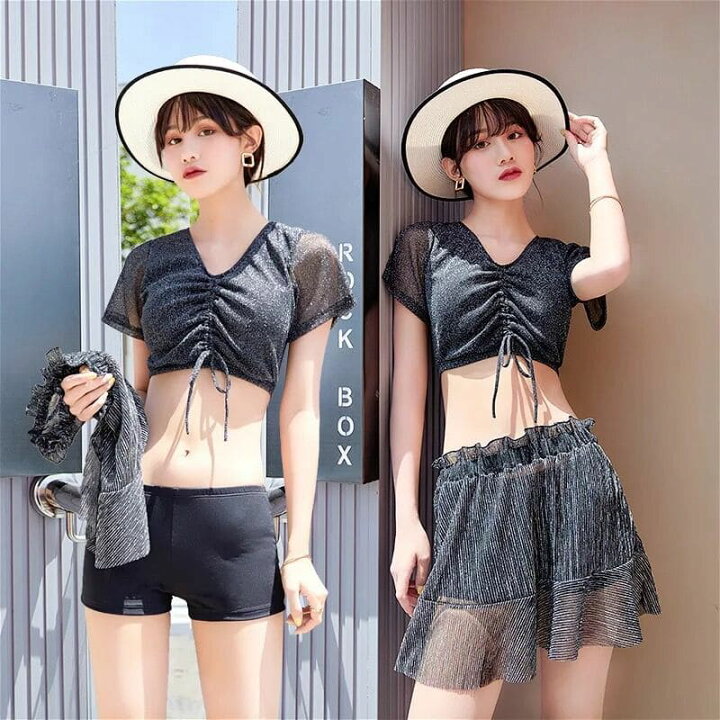 楽天市場 水着 高校生 中学生 冷感 おしゃれ 10代 代 30代 ママ水着 体型カバー ビキニ 54 Threefashion