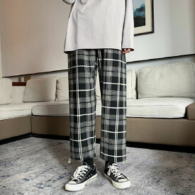 パンツ メンズ ボトムス 韓国 チェック柄 インタイド 高校生 中学生 10代 20代 ファッション 9152