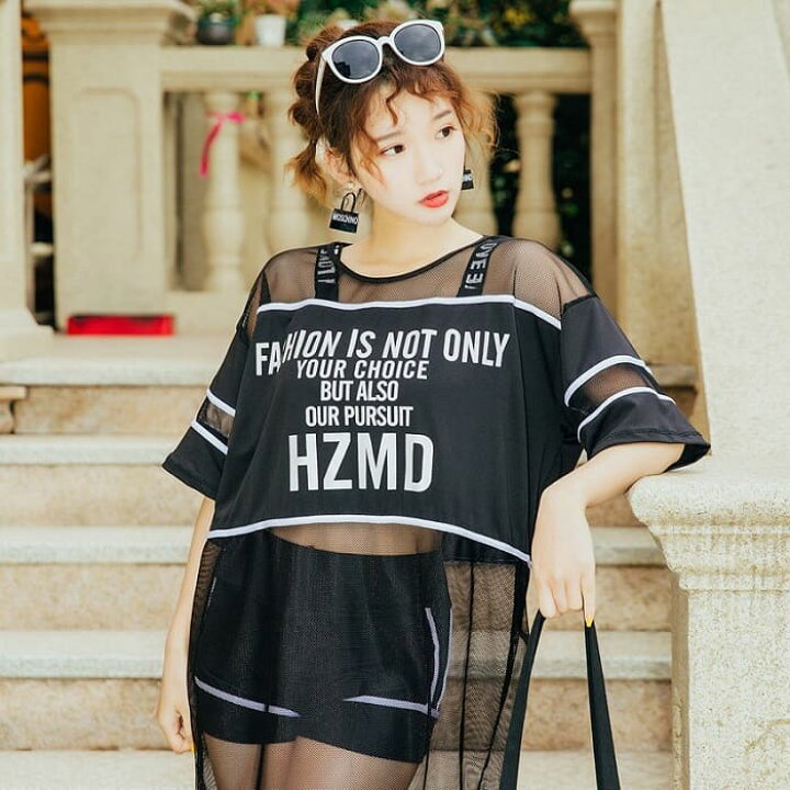 楽天市場 水着 レディース 高校生 中学生 10代 代 ビキニ 体型カバー 3点セット 大きいサイズ タンキニ 黒 ブラック 4763 Threefashion