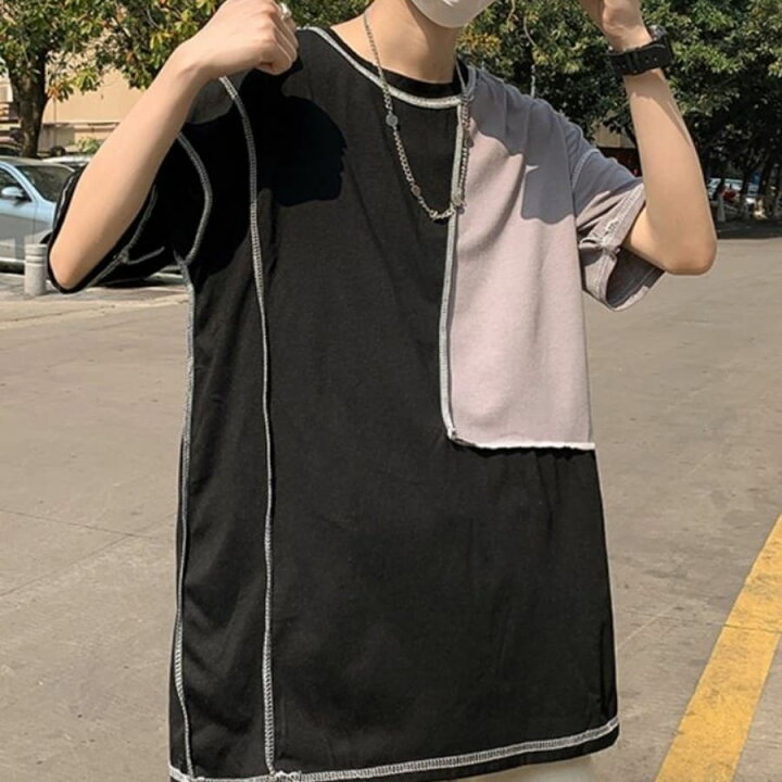 楽天市場 メンズ 韓国 Tシャツ 半袖オシャレ トップス トラストカラー 高校生 中学生 10代 代 ファッション Threefashion