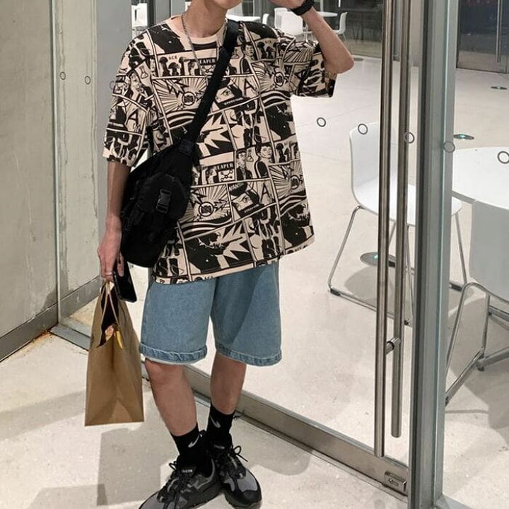 楽天市場 Tシャツ メンズ コミック デザイン 半袖 ラウンドネック 夏 トップス 韓国 原宿 ストリート 高校生 中学生 10代 代 ファッション オシャレ Threefashion 楽天市場 Tシャツ メンズ コミック デザイン 半袖 ラウンドネック 夏 トップス 韓国 原宿 ストリート 高校生 中学生 10代 代 ファッション オシャレ Threefashion
