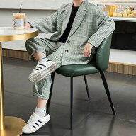 小学生 韓国子供服 スーツセットアップ 男の子 春秋 コート + 長ズボン チェック柄 上下セット スーツ フ…