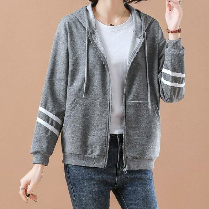 楽天市場 スウェットパーカー レディース おしゃれ 40代 50代 60代 大きいサイズ シニア トップス アウター 体型カバー 秋 Threefashion