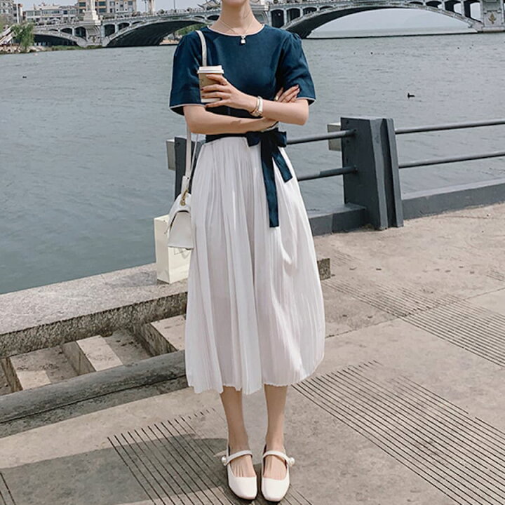 楽天市場 セットアップ レディース 半袖 サマードレス フレンチスタイル 10代 代 30代 40代 ファッション Threefashion