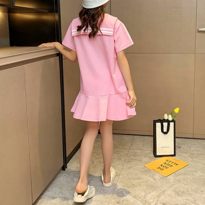1374円 購買 小学生 子供服 韓国 半袖 夏 通学 キッズ 女の子 可愛い おしゃれ ワンピース