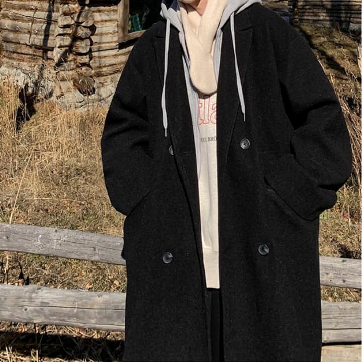 楽天市場 チェスターコート メンズ フード付き パーカー 重ね着風 ロングコート オーバーサイズ 秋冬春 アウター 韓国 Threefashion