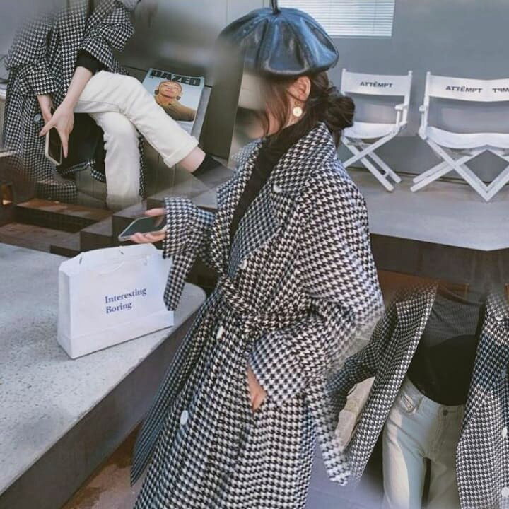 楽天市場】トレンチコート レディース ロングコート 千鳥格子 秋春 