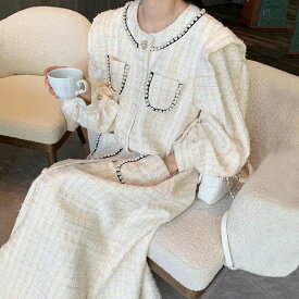 ワンピース ドレス レディース パール装飾 スリーブロング 長袖 b13101