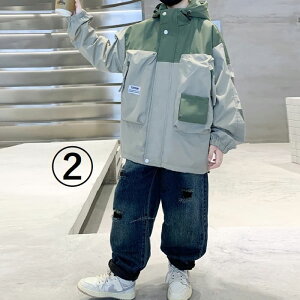 小学生 男の子 マウンテンパーカー ウインドブレーカー ジャンパー フード付きジャケット 春秋 アウター 通学 スポーツ ダンス ストリート ヒップホップ 韓国 子ども 子供服 キッズ ジュニ