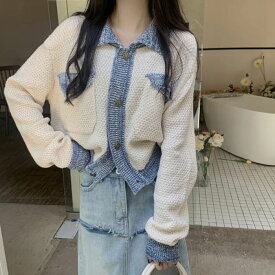 中学生 高校生 レディース ファッション 韓国 ニット カーディガン 秋春冬 長袖 トップス 通学 通勤 カジュアル ナチュラル ガーリー 可愛い きれいめ 10代 20代 おしゃれ 17805