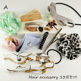 【当店おススメ】13点 ヘアアクセサリー 福袋 セットカジュアル シンプル 定番 ヘアアクセバナナクリップ ヘアフック ヘアポニー シュシュ バレッタ ヘアクリップバンスクリップ カチューシャ 可愛い シェア オシャレ まとめ髪 お買い得 ギフト