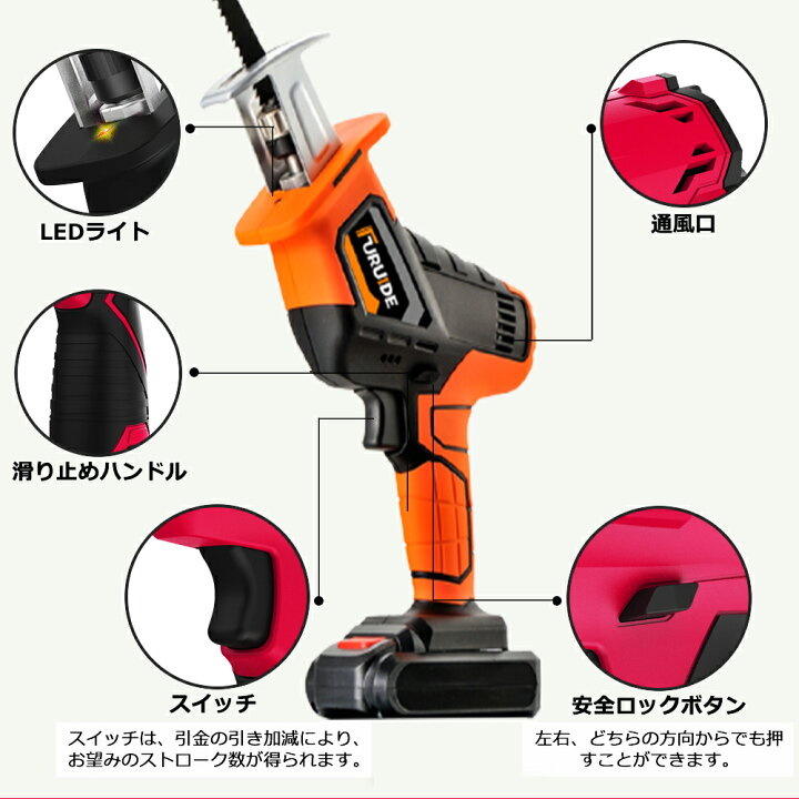 楽天市場 電動ノコギリ レシプロソー 本体 充電式 21v 小型 家庭用 電動のこぎり 充電式 電動ノコギリ コードレス 女性 小型 家庭用 ノコギリ 充電のこぎり 充電式レシプロソー 電気のこぎり スリーグット楽天市場店