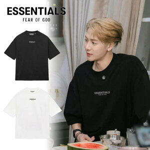ESSENTIALS �G�b�Z���V�����Y T�V���c ���� �����Y ���f�B�[�X Logo T-Shirt T�V���c �u���b�N �z���C�g2�F