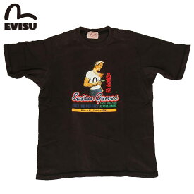 訳あり EVISU エヴィス EVISUJEANS USED T SHIRTS Tシャツ 半袖 プリント フロントプリント ブラック チャコール 限定 古着 ユーズド 品質保証