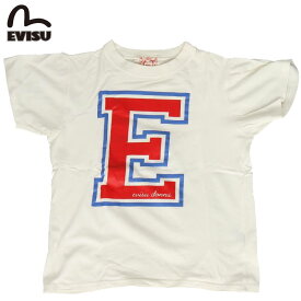 訳あり EVISU エヴィス EVISUJEANS USED T SHIRTS Tシャツ 半袖 プリント フロントプリント ホワイト レディース 限定 古着 ユーズド