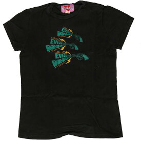 訳あり EVISU エヴィス EVISUSDONNA USED T SHIRTS Tシャツ 半袖 プリント フロントプリント ブラック レディース 限定 古着 ユーズド