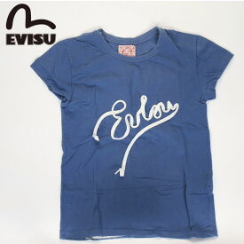 EVISU JEANS USED 半袖 Tシャツ エヴィス ジーンズ トップス ブルー ユーズド カモメマーク フロント カモメ えびす 戎 日本ブランド カットソー 半袖シャツ 品質保証