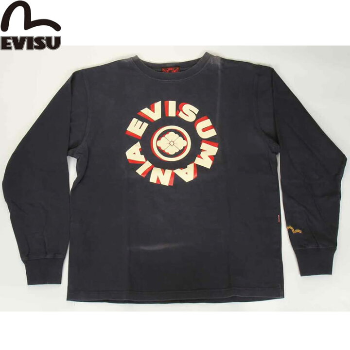 楽天市場】EVISU JEANS USED EVISU MANIA ロゴ ロングTシャツ ネイビー 