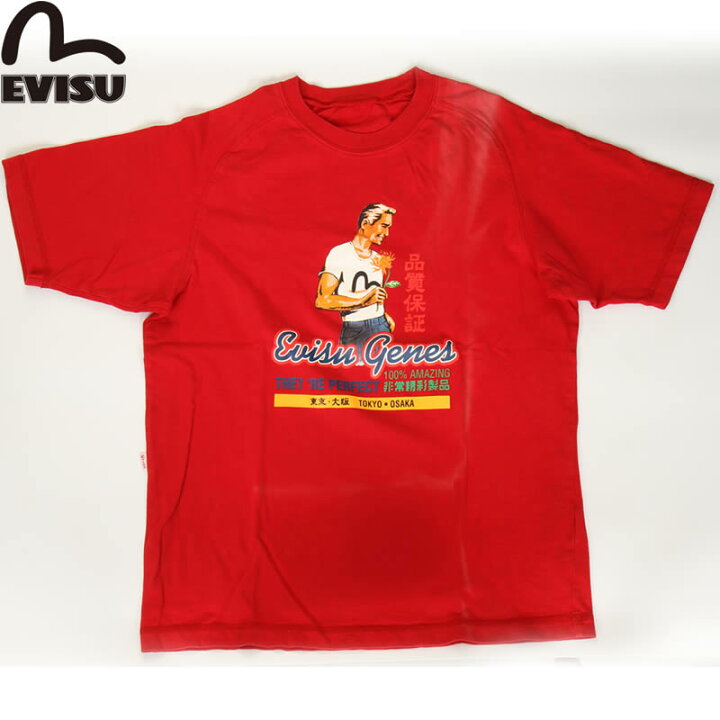 楽天市場】EVISU JEANS USED 品質保証マークTシャツ レッド 東京 大阪  