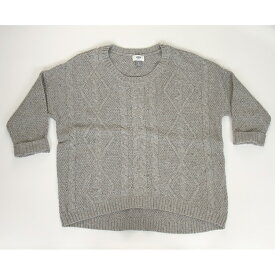OLD NAVY オールド・ネイビー USED ニット 七分袖 クルーネック セーター トップス カジュアル レディース プルオーバー おしゃれ シンプル 無地 ユーズド ニットプルオーバー おしゃれ グレー ミックスニット レイヤード サマーニット ケーブルニット
