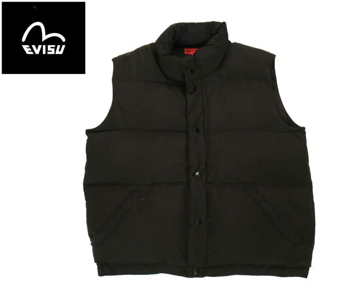 楽天市場】EVISU JEANS USED BLACK LIMITED DOWN VEST エヴィス 