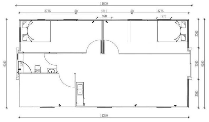 楽天市場】FOLDING CONTAINER HOUSE 2LDK 2-BED ROOM TWO-BEDROOMS 