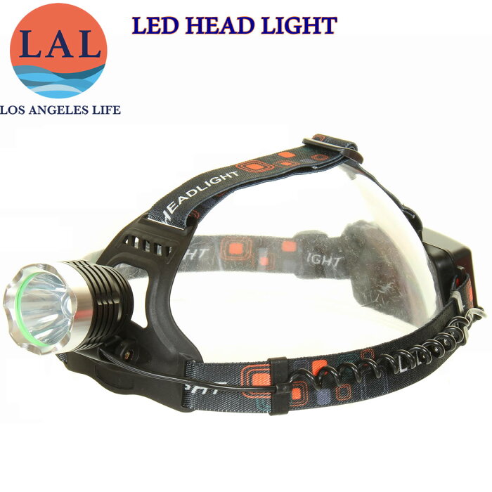 LAL1HEADLIGHTLEDエルエーエルハイパワーヘッドライト１フラッシュ点滅点灯機能付きコンセントUSBケーブル電池付き【すぐに使えます！アメリカで人気のLED万能ライト懐中電灯防災災害アウトドア釣り登山自転車耐衝撃作業灯懐中電気スポット】